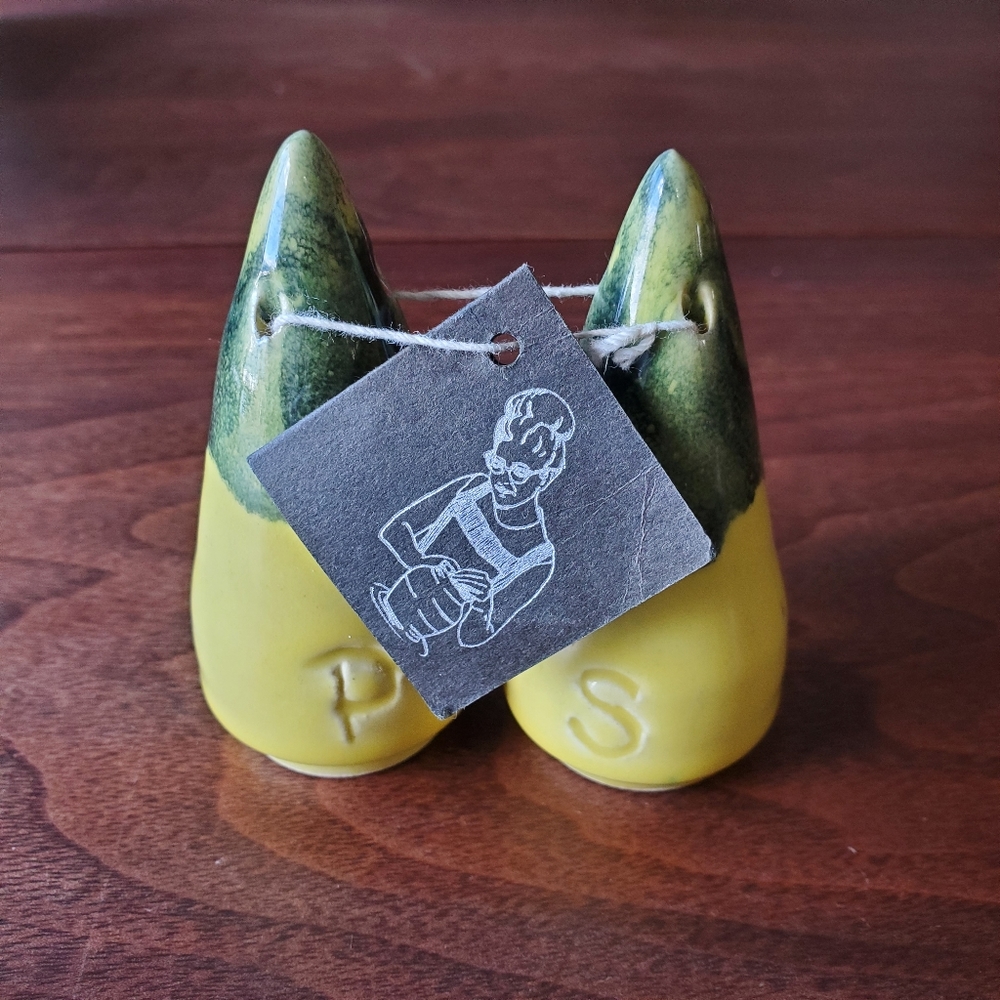 Vintage MCM Cone Ineke Canada Studio Pottery Salt and Pepper Shakers